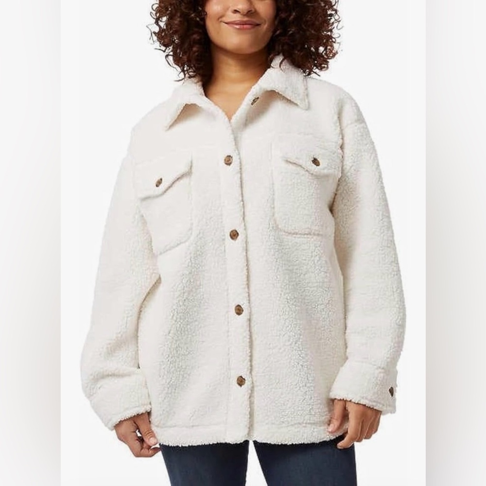 Women's Cozy Cream Sherpa Jacket Size XL/XXL NWOT